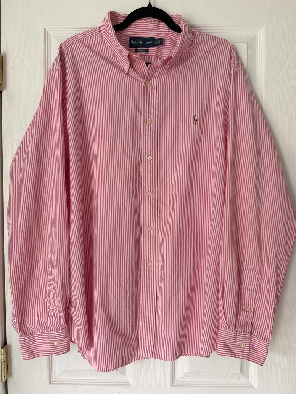 Men’s Ralph Lauren Pink & White Striped Button-Down Shirt